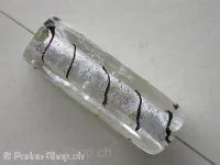 Silver Foil Rectangle, kristal, ±30mm, 1 Stk.