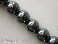 Hematite beads round, 8mm, 10 pc.