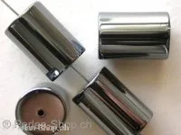 Hematite cylinder, 5mm, 5 pc.