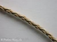 Imitation L Cord plaited (Bolo), beige, ±3mm, 100cm