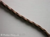 Imitation L Cord plaited (Bolo), brons, ±3mm, 100cm