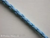 Imitation L Cord plaited (Bolo), blue, ±3mm, 100cm