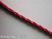Imitation L Cord plaited (Bolo), red, ±3mm, 100cm
