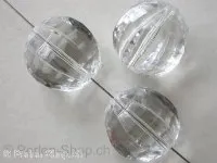 Facette-Geschliffen Acryl-Kugeln, rund, 17mm, kristall, 1 Stk.