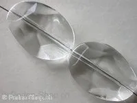 Facette-Geschliffen Acryl-Kugeln, oval, 26mm, kristall, 1 Stk.