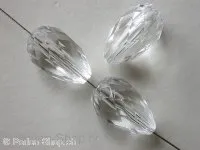 Facet-Polished Plastic Beads, drops, 18mm, crystal, 5 pc.