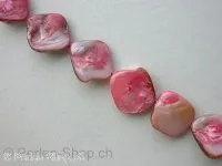 Shell parts, rose, ±15/23mm, string ± 22 pc.
