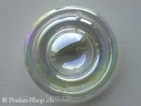 Pendant flat round, glass AB, 40mm, 1 pc.
