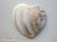 Pendant heart, shell, ± 70mm, 1 pc.
