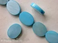 Shell Beads oval, blue, 12x9mm, string approx. 33 pc.