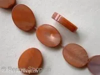 Shell Beads oval, brown, 12x9mm, string approx. 33 pc.