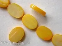 Shell Beads oval, yellow, 12x9mm, string approx. 33 pc.