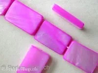 Shell Beads rectangle, rose, ±15x10mm, string ± 26 pc.