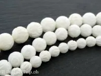 coquillage perle, Couleur: blanc, Taille: ±6mm, Quantite: chaîne ± 40cm, (±65 piece)