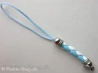String twisted with open ring, blue/white, 1 pc.