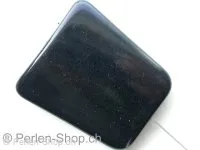 Kunststoffperle flach, schwarz, ±32mm, 1 Stk.