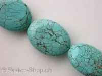Turquoise, Semi-Precious Stone, ±25x18mm, flat oval, 1 pc.