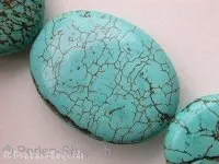Turquoise, Semi-Precious Stone, ±40x30mm, flat oval, 1 pc.