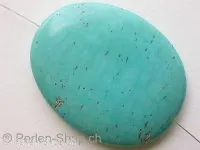 Turquoise, Semi-Precious Stone, ±50x40mm, flat oval, 1 pc.