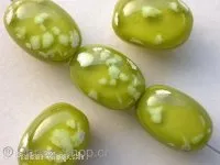 UV bead, 12x9mm, olive, 10 pc.