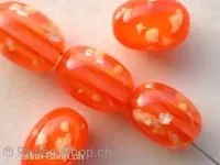 UV bead, 12x9mm, orange, 10 pc.