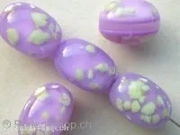 UV bead, 12x9mm, purple, 10 pc.