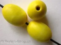 Holzperlen oval, gelb, 30mm, 1 Stk.