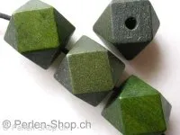 Holzperlen facette, grün, 21mm, 1 Stk.