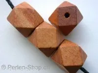 Wooden Bead facet, brown, 30mm, 1 Pc.