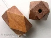 Wooden Bead facet, brown ±25mm, 1 Pc.