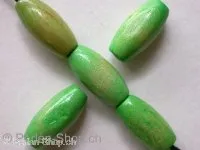 Wooden Bead oval, green, 14mm, 20 Pc.