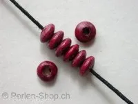 Heishi Wooden Bead rondel, red, 7mm, 50 Pc.