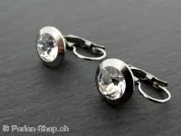 Stainless Steel Earclips f swarovski xilion 1028 ss39, Color: Platinum,Qty: 2 pc.