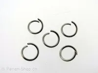 Edelstahl Ring offen, Farbe: Platinium, Grösse: 10mm, Menge: 5 Stk.