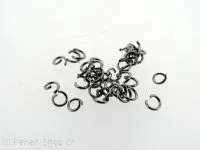 Stainless Steel Open Ring, Color: Platinum, Size: 4mm, Qty: 20 pc.