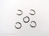 anneau pour en acier inoxydable, Couleur: Platinum, Taille: 8mm, Quantite: 5 piece