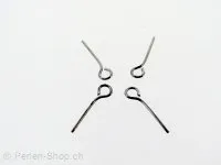 Stainless Steel Eye Pin, Color: Platinum, Size: 15mm, Qty: 10 pc.