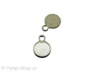 Stainless Steel Pendant, Color: Platinum, Size: ±11x8mm, Qty: 1 pc.