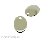 Stainless Steel Pendant, Color: Platinum, Size: ±15x11mm, Qty: 1 pc.