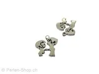 Stainless Steel Pendant boy-girl, Color: Platinum, Size: ±12x11mm, Qty: 1 pc.