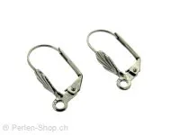 Stainless Steel Ear Hook, Color: Platinum, Size: ±18x9mm, Qty: 2 pc.