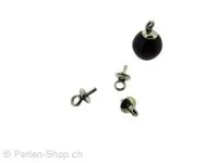 Stainless Steel Bails with Pin, Color: Platinum, Size: ±7mm, Qty: 1 pc.