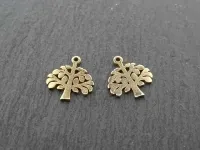 Stainless Steel Tree of Life, Color: Gold, Size: ±13x12mm, Qty: 1 pc.