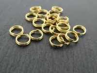 Stainless Steel Double Ring, Color: gold plated, Size: 7mm, Qty: 5 pc.