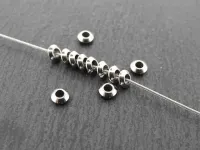 Heishi Stainless Steel Bead, Color: platinum, Size: ±2x4.5mm, Qty: 10 pc.