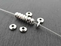 Heishi Stainless Steel Bead, Color: platinum, Size: ±2x6mm, Qty: 10 pc.