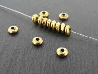 Heishi Stainless Steel Bead, Color: gold plated, Size: ±2x6mm, Qty: 5 pc.