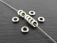 Heishi Stainless Steel Bead, Color: platinum, Size: ±1x6mm, Qty: 10 pc.