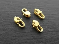 Stainless Steel Oval Lobster Clasps with ring, Color: gold plated, Size: ±11mm, Qty: 1 pc.