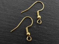 Stainless Steel Fisch Hook, Color: gold plated, Size: ±20mm, Qty: 6 pc.